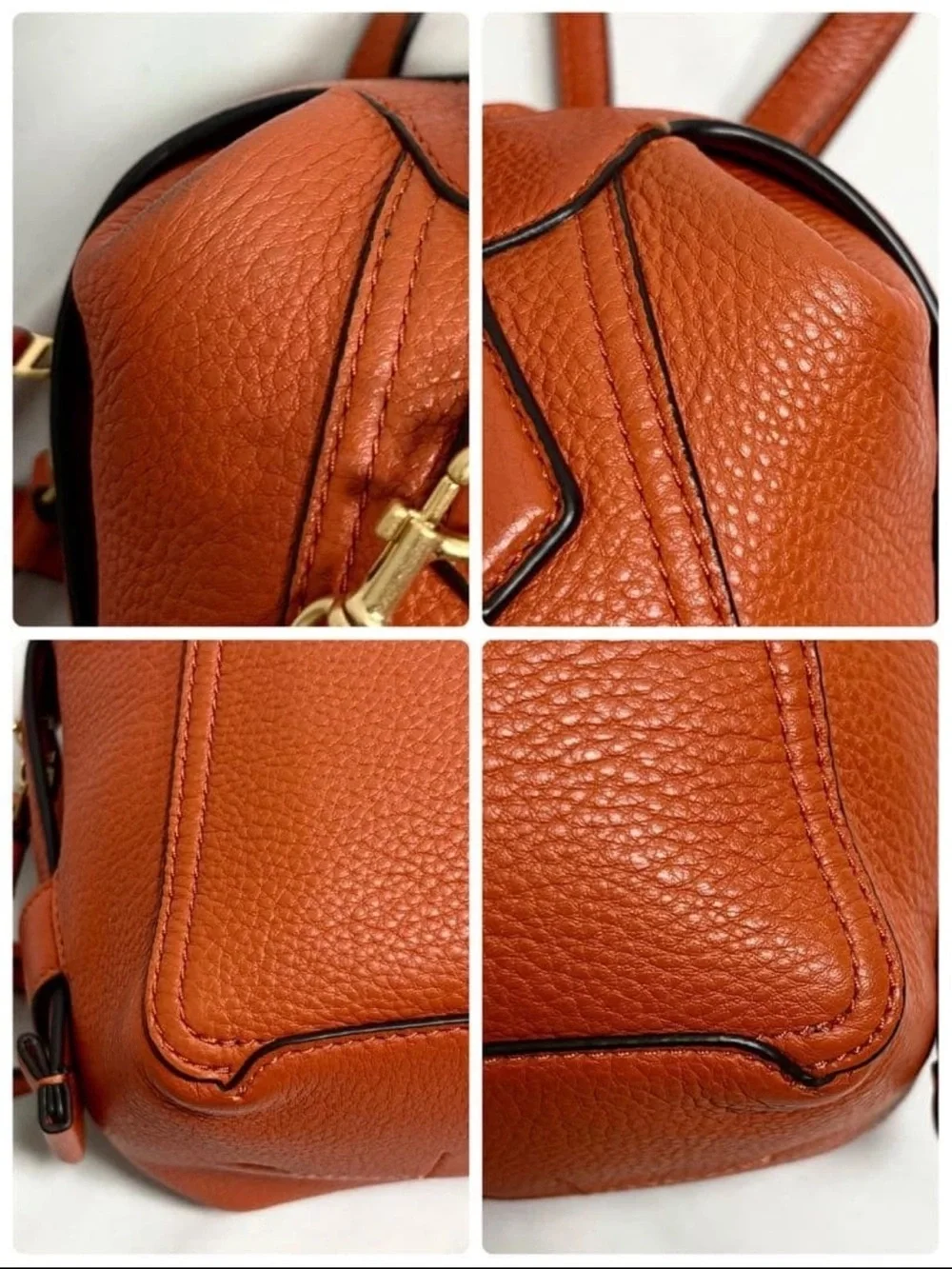 Tory Burch Orange Pebbled Leather Shoulder Bag